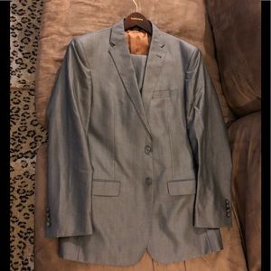 Joseph Jos A Bank Grey Sharkskin Slim Suit 39L